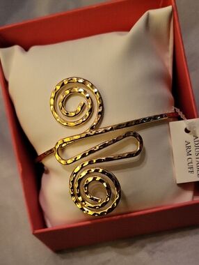 Atterri Gold Spiral Adjustable Arm Cuff Bracelet Bnib TL